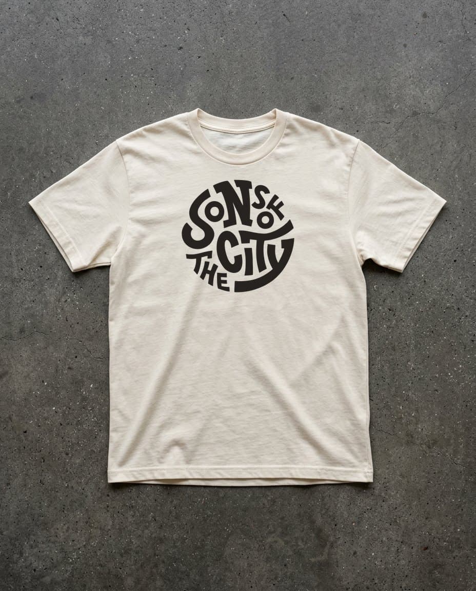 Logo Tee — Bone — mock-up